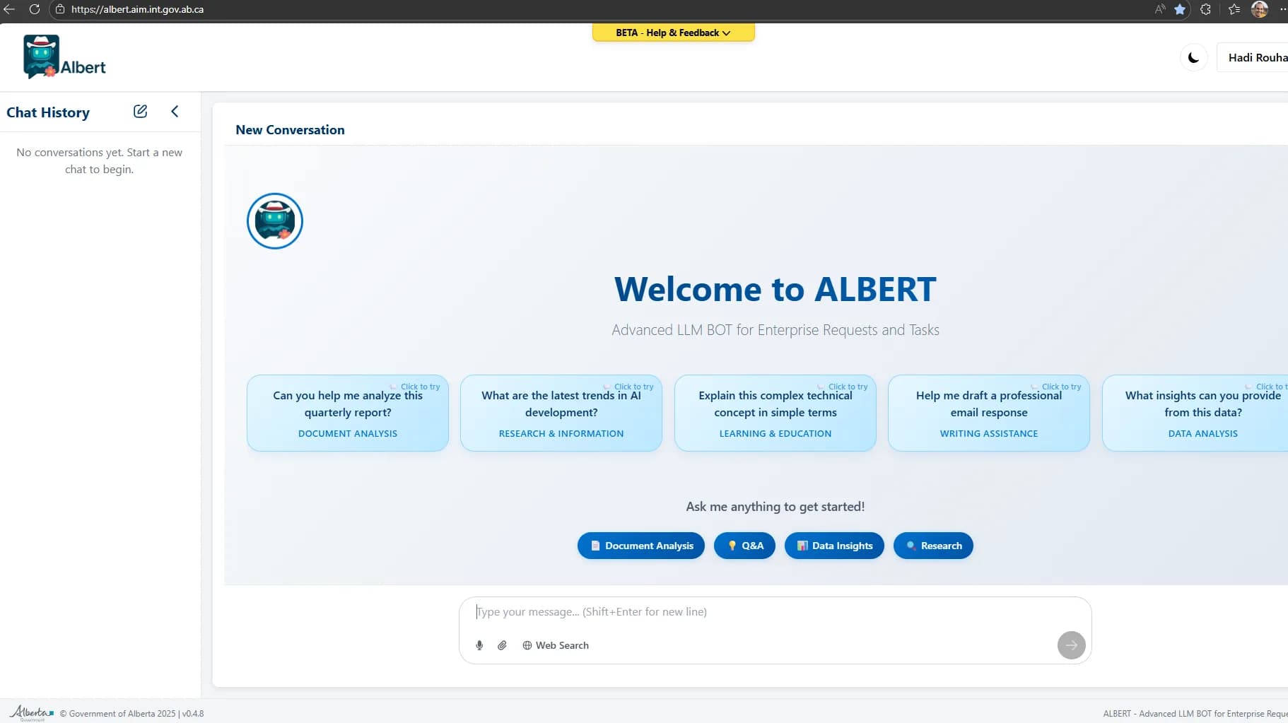 ALBERT – Internal Secure AI Chat Platform