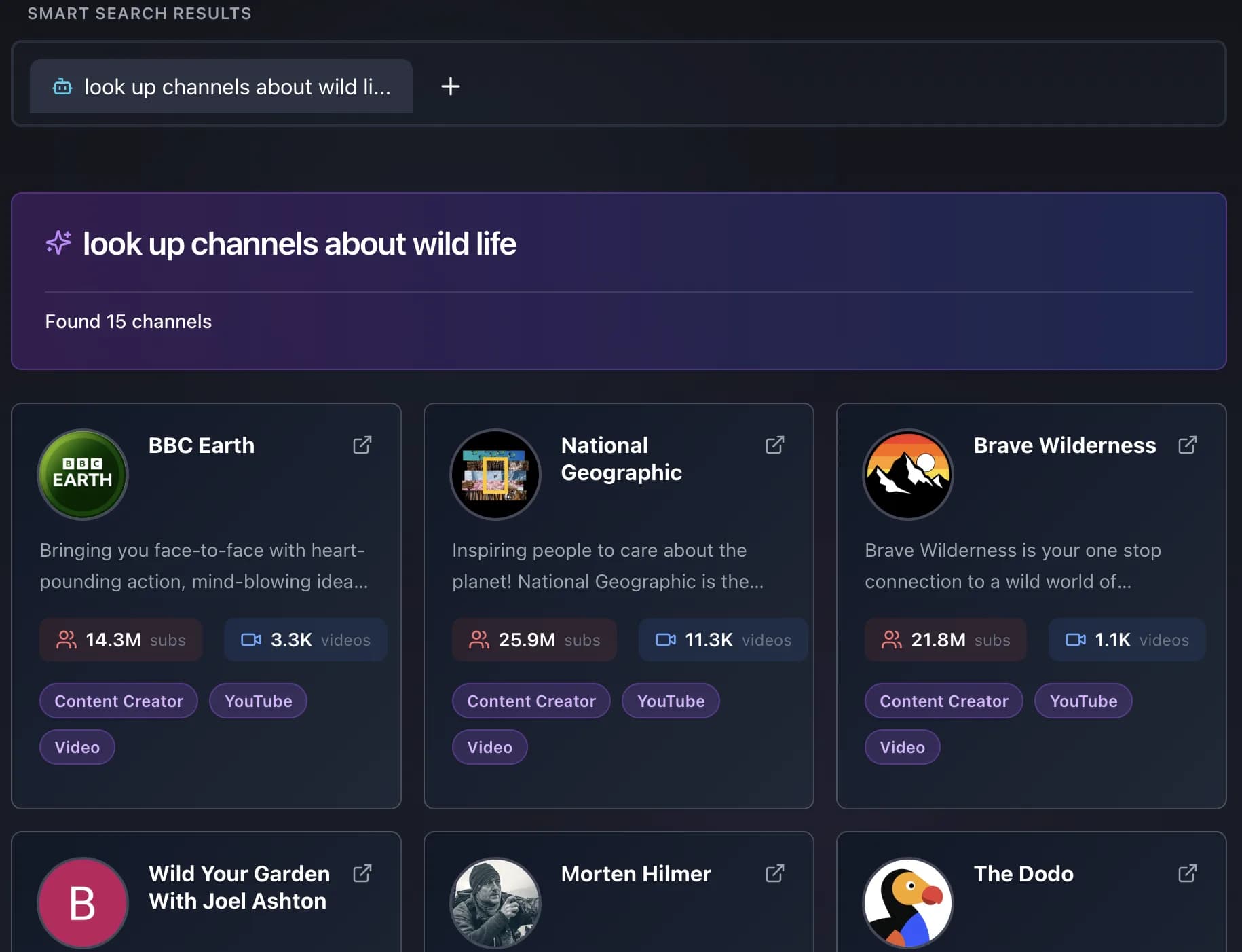 Cross-platform search results placeholder